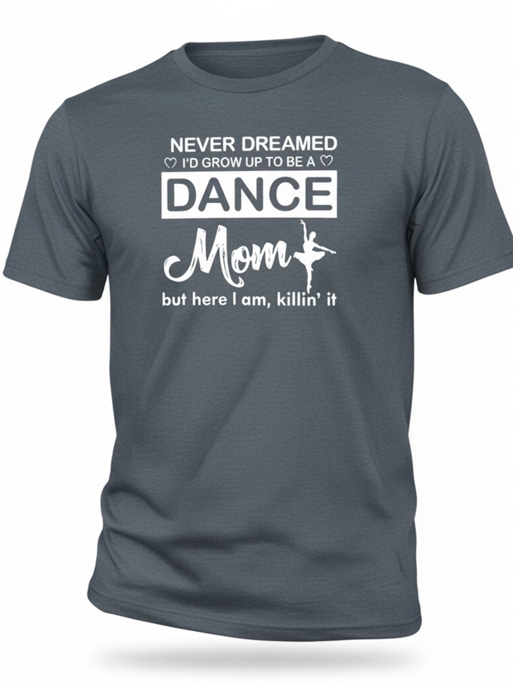 Gildan Heather Gray Dance Mom' Graphic Tee with White Print